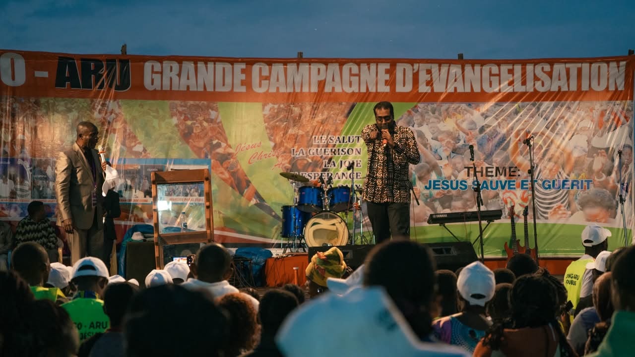 Outdoor evangelization campaign stage